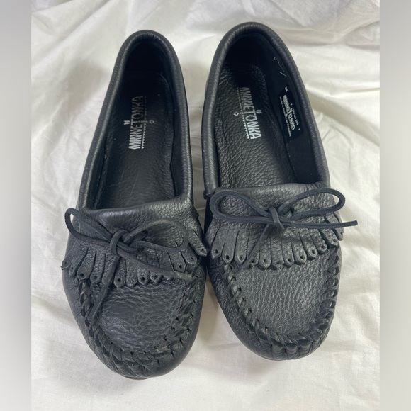 Minnetonka Shoes - MINNETONKA | Black Moccasins, Leather